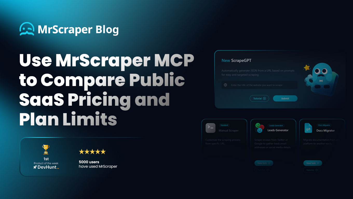 Use MrScraper MCP to Compare Public SaaS Pricing and Plan Limits